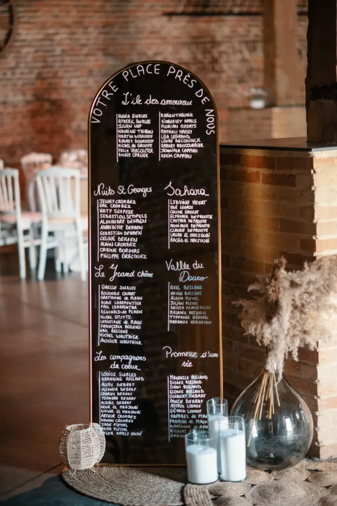 Plan de table - miroir