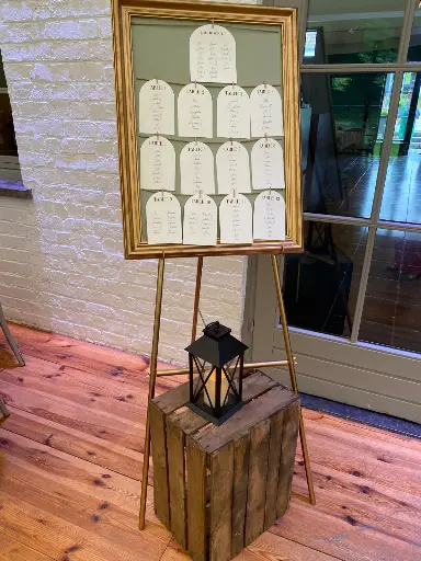 Plan de table - cadre doré